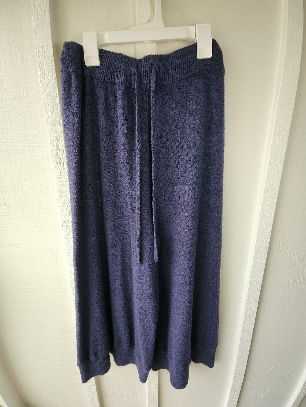 Free People Wide Leg Pants FP BeachCozy Navy Knit Pull-On Drawstring Size Medium